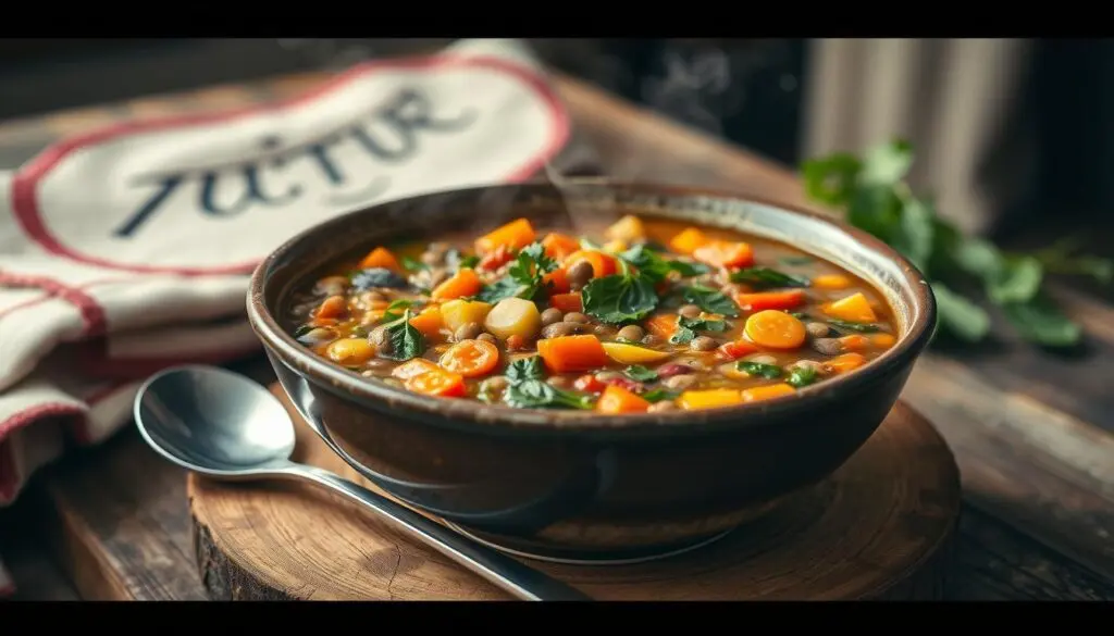 Lentil soup with vegetables