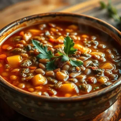 Lentil soup with vegetables