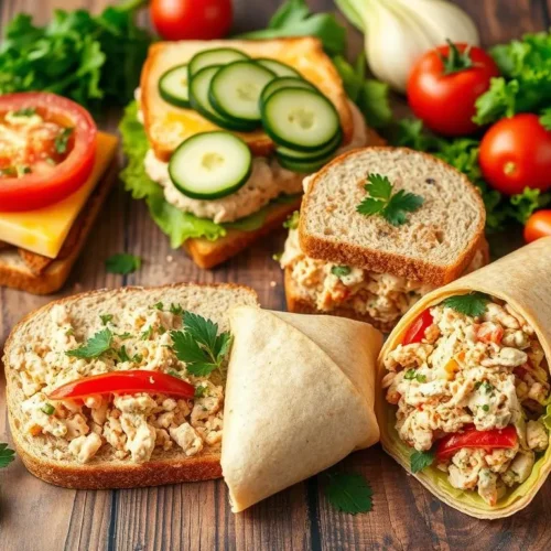 Tuna sandwich with vegetable