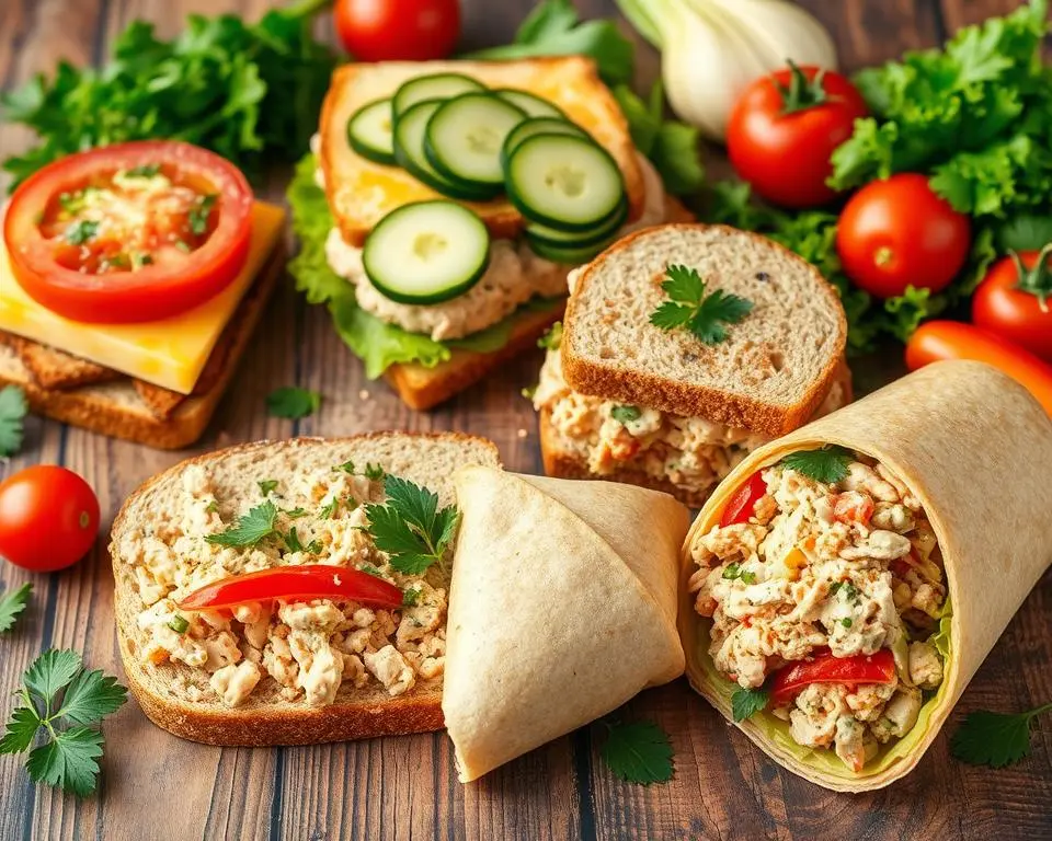 Tuna sandwich with vegetable