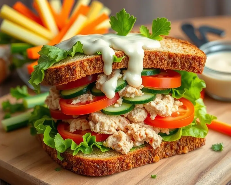 Tuna sandwich with vegetable