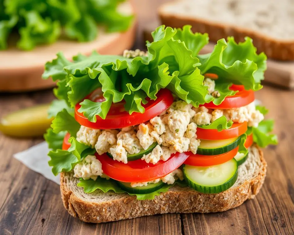 Tuna sandwich with vegetables